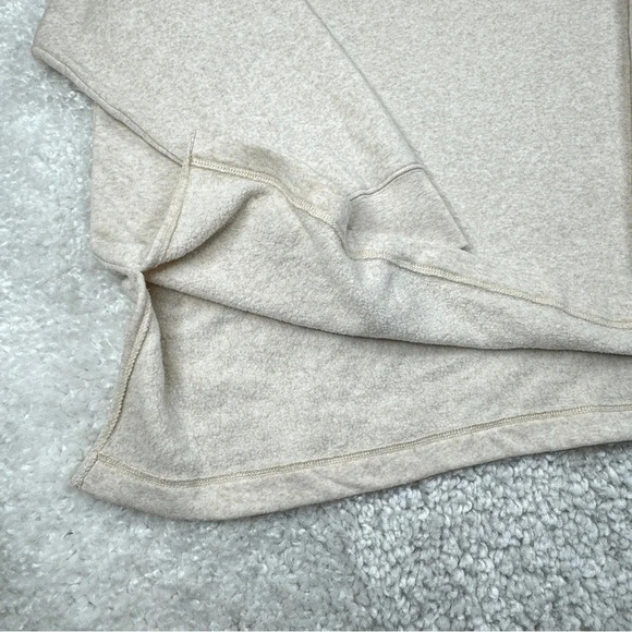 J. Crew Wide Button Collar Mock Neck Pullover Top, Heathered Oatmeal Tan 3X Plus - Picture 6 of 9